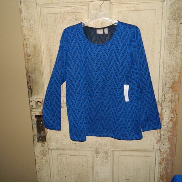 Chico's Tops - Chico's Mini Chevron Shirtail Top Size 3 (XL) (HH-20)